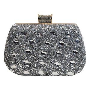 Silver Alexendria Rhinestone Clutch